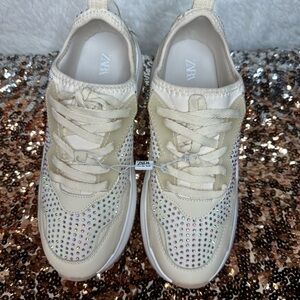 ZARA  Rhinestones Sneakers  Size 8